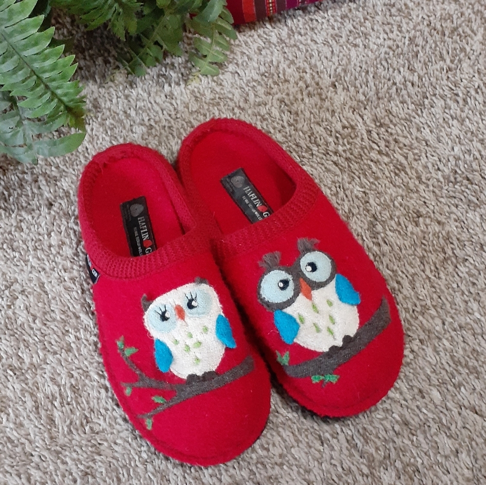 Haflinger Olivia owl slippers